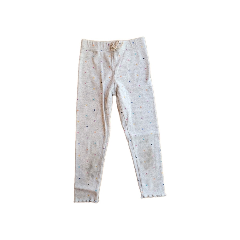 Kids Neutral Dot-Print Ribbed Leggings